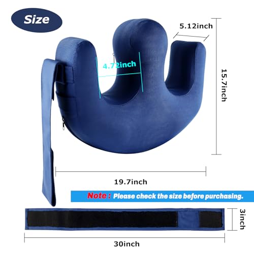 YHK Inflatable Turning Device Bedridden Turnover Pillow Prevent Muscle Atrophy with Polyester Removable Pillowcase UShaped Multifunctional Turning Pillow Bedridden Nursing SuppliesDark Blue - Image 3