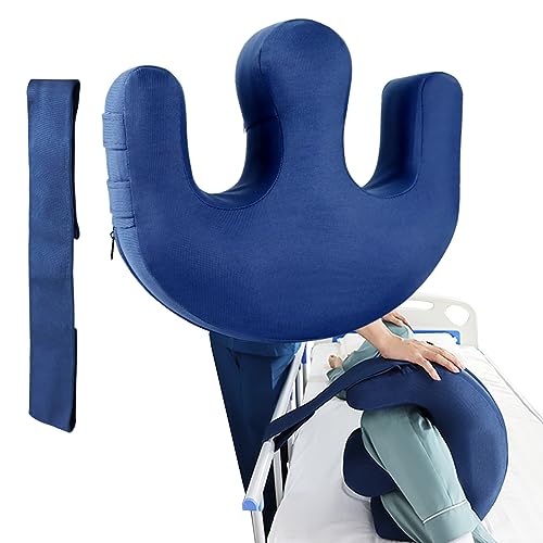 YHK Inflatable Turning Device Bedridden Turnover Pillow Prevent Muscle Atrophy with Polyester Removable Pillowcase UShaped Multifunctional Turning Pillow Bedridden Nursing SuppliesDark Blue - Image 1