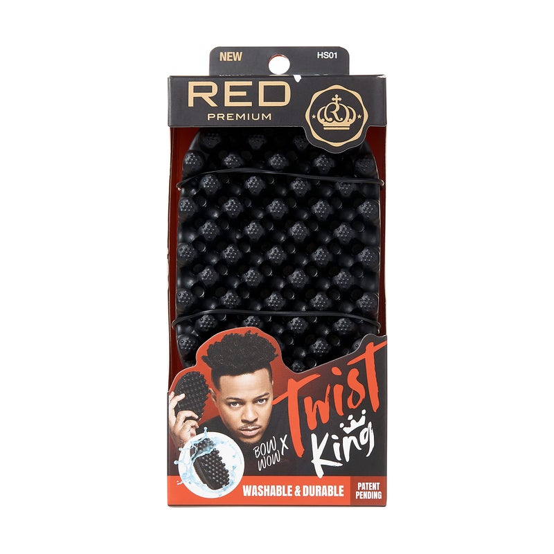 RED by Kiss BowWow Twist King Premium Luxury Twist Styler Comb Brush Durable Washable Alternative for Sponge for Barbers and Daily Use Ideal for Afro Curly Coiled 4C Hair