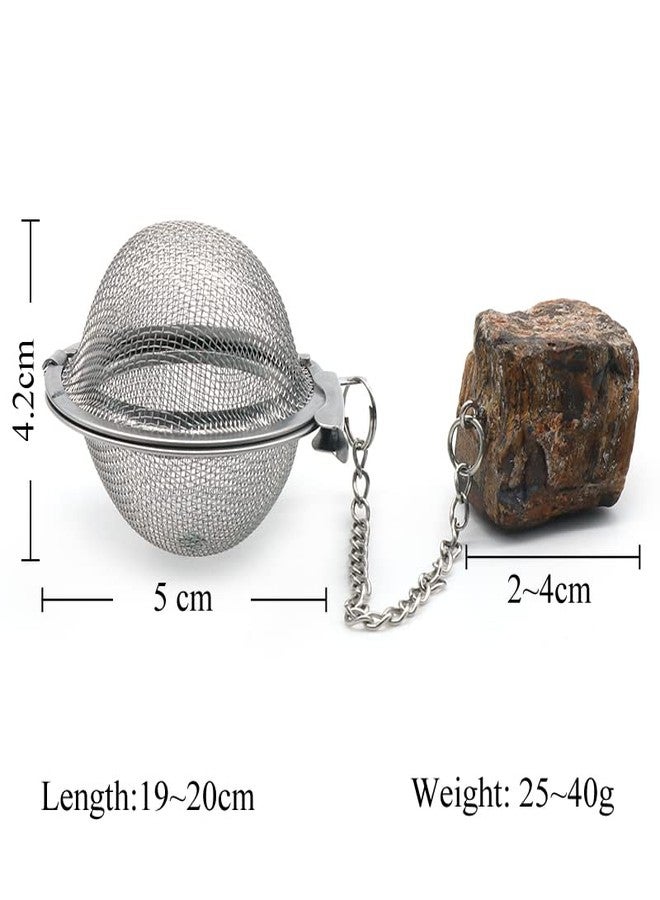 LE SKY 5 Pcs Tea Filter Stainless Steel with Crystal Energy Stone Tea Strainers with Fine Mesh Extend Chain Hook Tea Ball Infuser for Loose Tea Leaves Spices Seasonings - Image 4