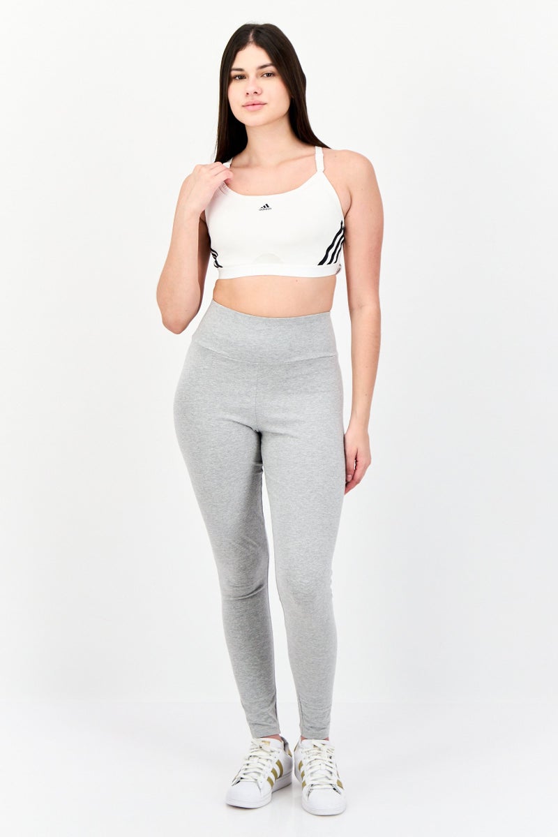 Adidas حمالة صدر رياضية مبطنة بشعار العلامة التجارية للنساء، بيضاء - Image 4