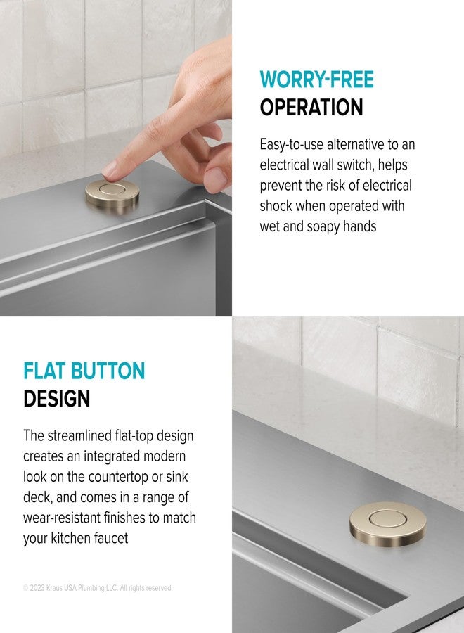 KRAUS Flat-Top Garbage Disposal Air Switch Button in Spot-Free Antique Champagne Bronze, KWDB-20SFACB - Image 3