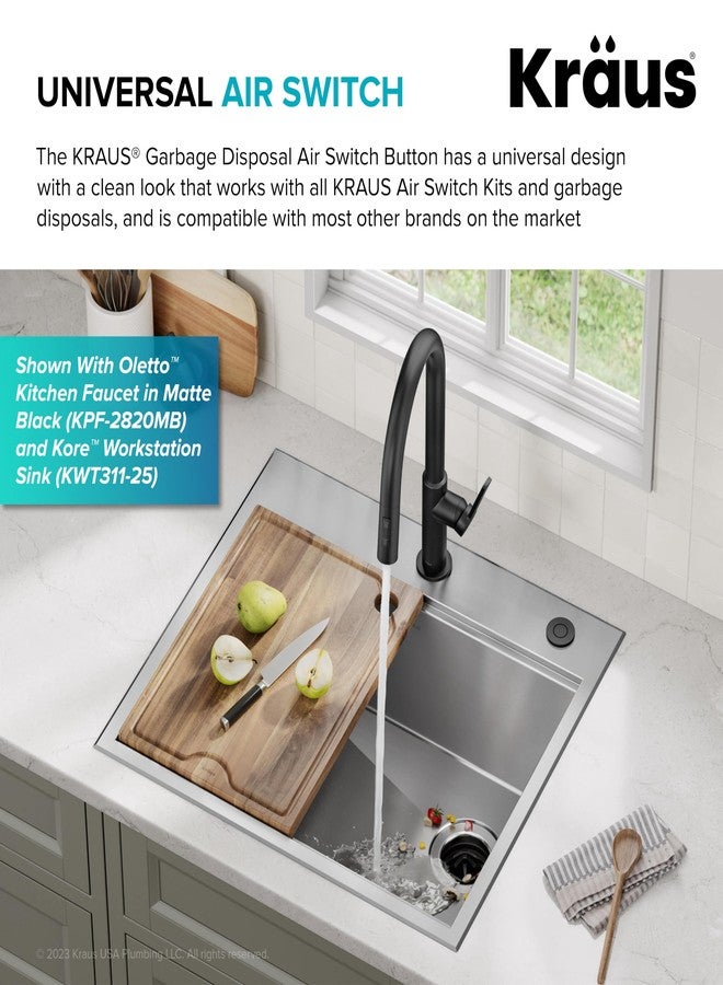 KRAUS Flat-Top Garbage Disposal Air Switch Button in Spot-Free Antique Champagne Bronze, KWDB-20SFACB - Image 2