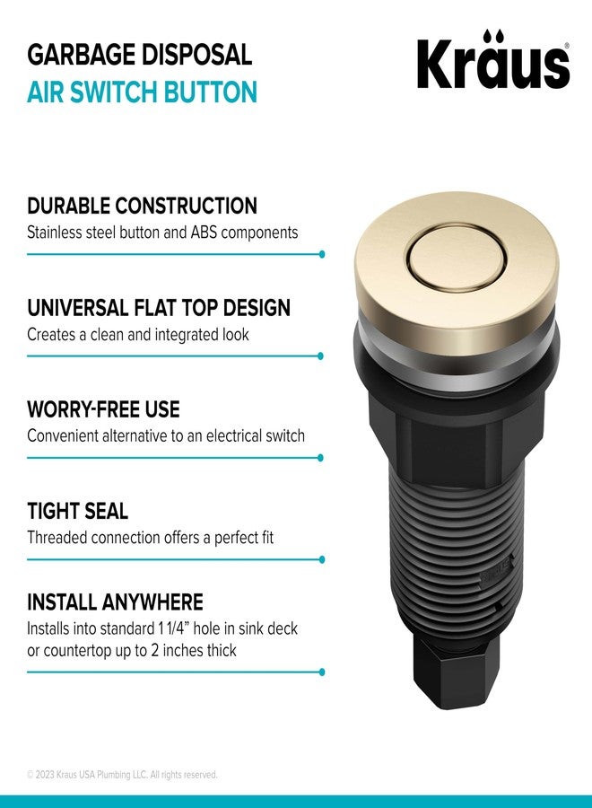 KRAUS Flat-Top Garbage Disposal Air Switch Button in Spot-Free Antique Champagne Bronze, KWDB-20SFACB - Image 4