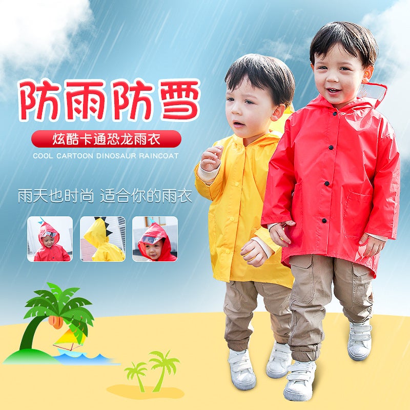 Baby Children'S Creative Raincoat Boys And Girls Kindergarten Students Children'S Poncho 2-6 Years Old Cartoon Dinosaur - Image 4