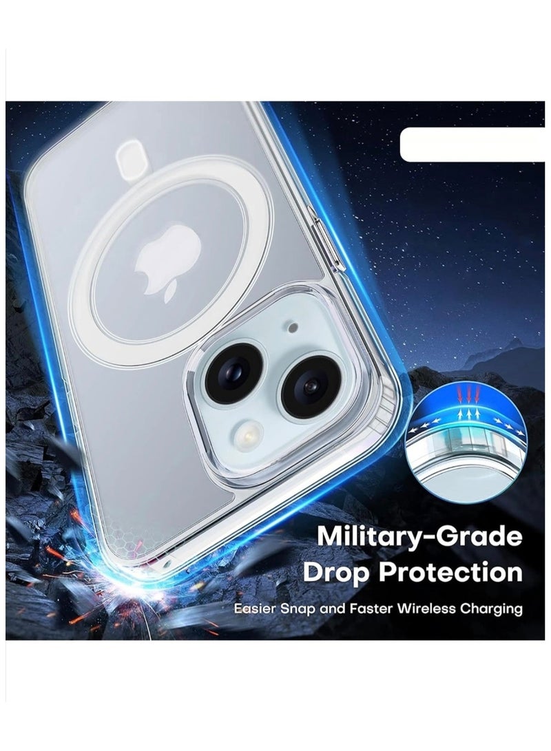iPhone 15 Plus Case Clear Magsafe Ultra Thin Cover Anti-Yellowing Magnetic Cases with Screen Protector and Camera Lens Protector, Full Coverage Set for Apple iPhone 15 Plus 6.7 inch - Image 3