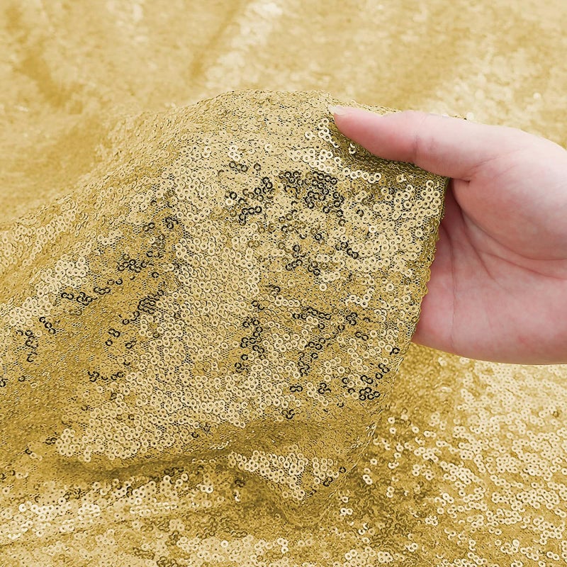 Sugargirl Gold Sequin Backdrop Curtain 2 Panels 2FTx8FT Glitter Gold Background Drapes Sparkle Photography Backdrop for Party Wedding Birthday Wall Decoration - Image 5