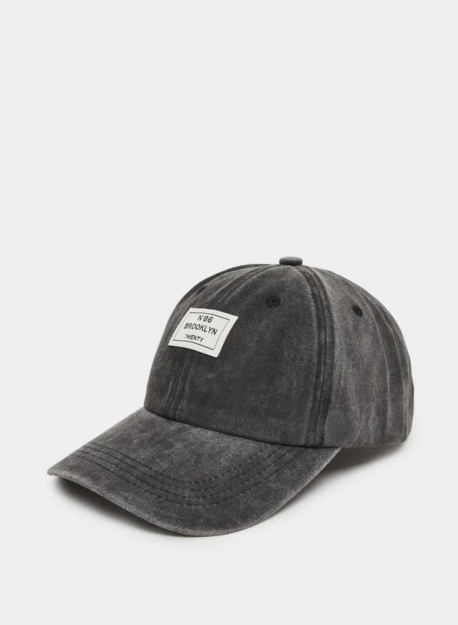 Styli Charcoal Patch Detail Baseball Cap