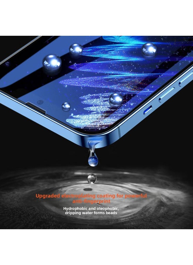 Generic - Applicable To For Iphone 16Pro Max Tempered Film Dust-free Warehouse 15Pro HD Dust-proof Electroplating 14 Anti-peep Second Sticker Artifact-Color:4th Generation Electroplated Black Edge HD (Supplemental)-Dimensions:For Iphone13Pro (original Machine Film) - Image 1