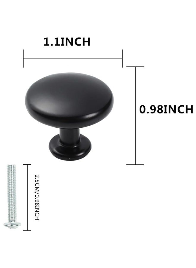 4 Pack Round Cabinet Knobs Black Knobs for Dresser Drawers Vintage Cabinet Knobs Black Drawer Knobs for Kitchen, Bathroom, Closet, Wardrobe - Image 3
