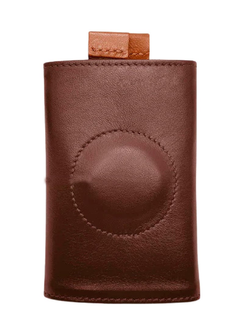 The Frenchie Co. AirTag Speed Wallet | Ultra Slim Front Pocket Wallet with AirTag Holder for Men & Women | RFID Blocking Quick-Access Card Holder with Pull Tab | Full-Grain Italian Leather Minimalist Design | Holds up to 14 Cards & Cash (Mocha-Tan) - Image 1