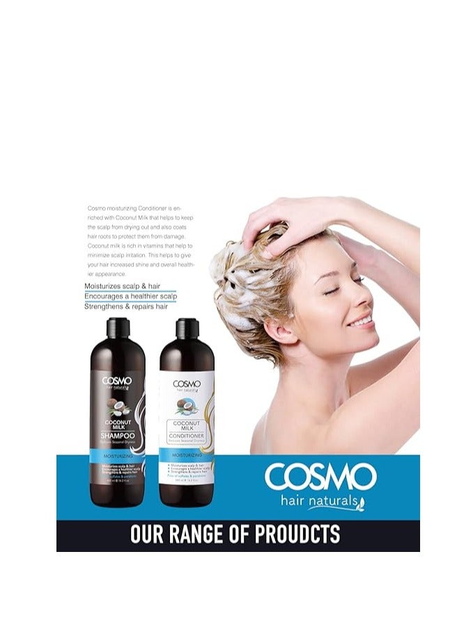 Cosmo Designs Cosmo Hair Naturals Coconut Milk All Hair Conditioner 480ml, Moisturizing, Reduces Seasonal Dryness, Strengthens & Repairs Hair - Image 2