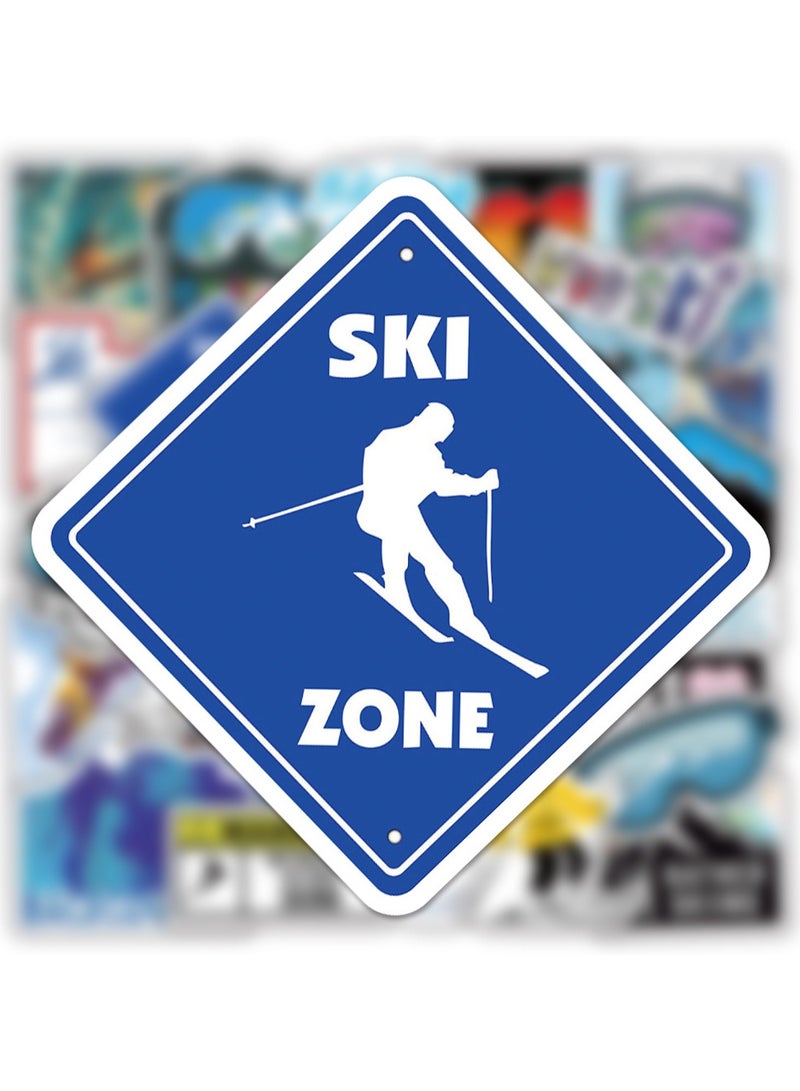 قوس قزح أورينبو 50 قطعة من ملصقات التزلج على الجليد وملصقات التزلج الشتوي وملصقات رياضات المغامرات والطبيعة في الهواء الطلق وملصقات الفينيل المقاومة للماء للمراهقين والبالغين وزجاجات المياه وأجهزة الكمبيوتر المحمولة ولوح التزلج والدراجات والسيارات والأمتعة - Image 3