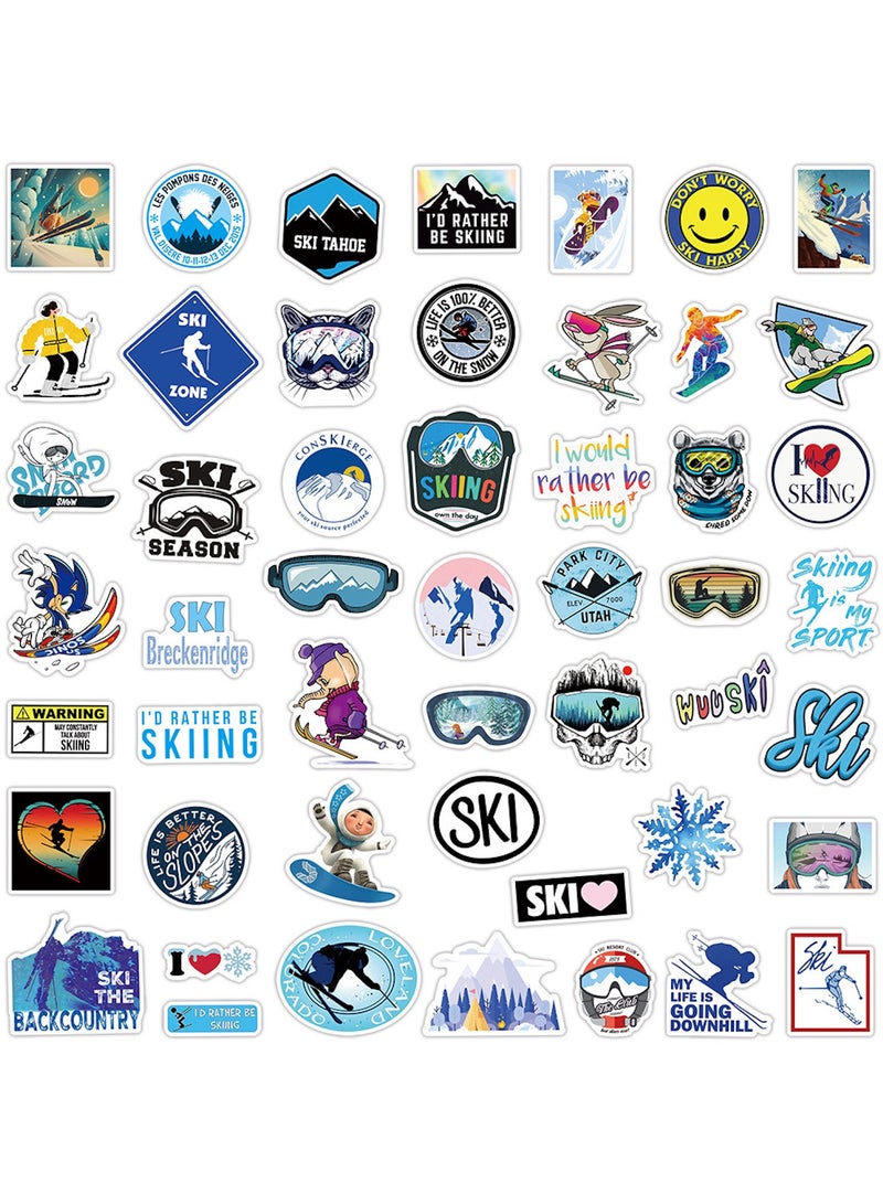 قوس قزح أورينبو 50 قطعة من ملصقات التزلج على الجليد وملصقات التزلج الشتوي وملصقات رياضات المغامرات والطبيعة في الهواء الطلق وملصقات الفينيل المقاومة للماء للمراهقين والبالغين وزجاجات المياه وأجهزة الكمبيوتر المحمولة ولوح التزلج والدراجات والسيارات والأمتعة - Image 4