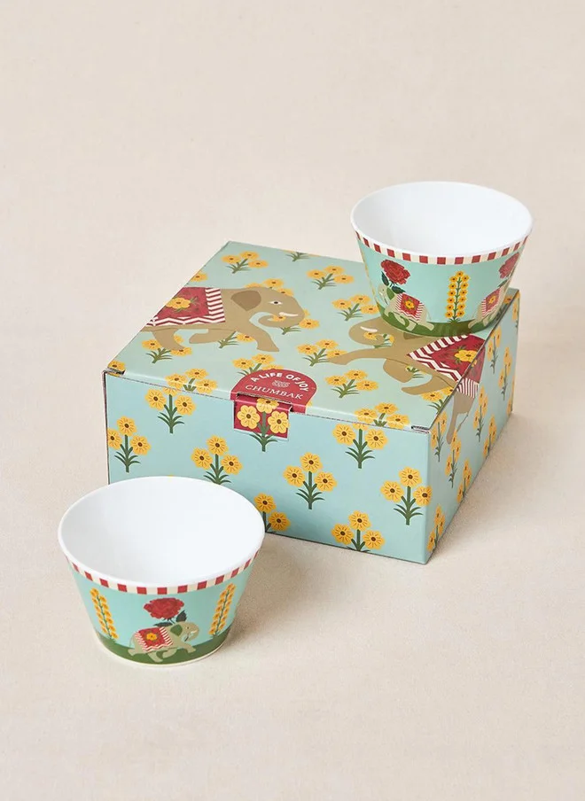 Chumbak Royal Tusker Serving Bowl Gift Set - Set of 2, 550 ml | Palace Memoirs