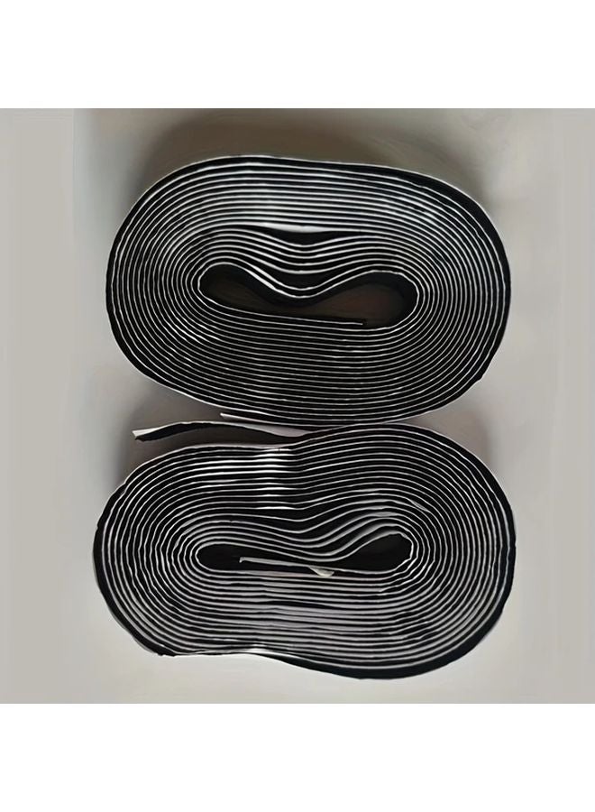 شريط هوك وحلقة ذاتي اللصق أسود 2 سم × 5 م شرائط نايلون قابلة لإعادة الاستخدام وقوية - Image 1