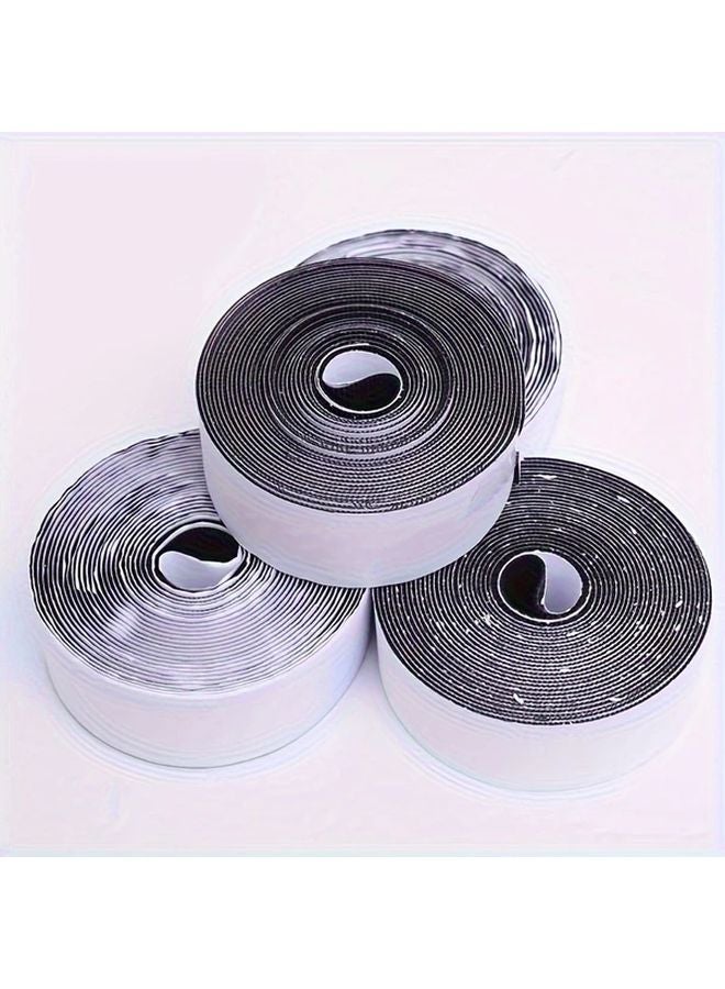 شريط هوك وحلقة ذاتي اللصق أسود 2 سم × 5 م شرائط نايلون قابلة لإعادة الاستخدام وقوية - Image 4