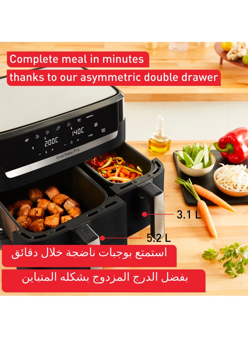 Tefal Air Fryer | Dual Easy Fry | Dual Drawers |Complete Family Meal |7 Pre-Set Programs | Dishwasher-Safe Parts | Dedicated App | 2 Years Warranty 8.3 L 2700 W EY901840 Black - Image 3