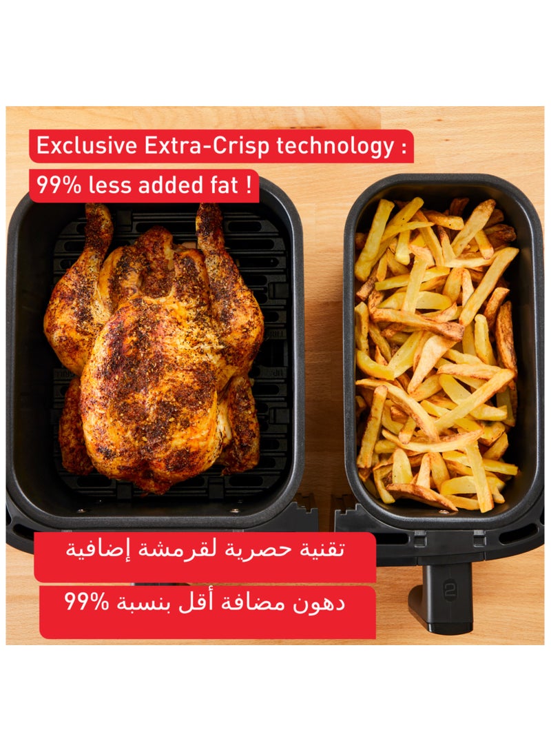 Tefal Air Fryer | Dual Easy Fry | Dual Drawers |Complete Family Meal |7 Pre-Set Programs | Dishwasher-Safe Parts | Dedicated App | 2 Years Warranty 8.3 L 2700 W EY901840 Black - Image 5