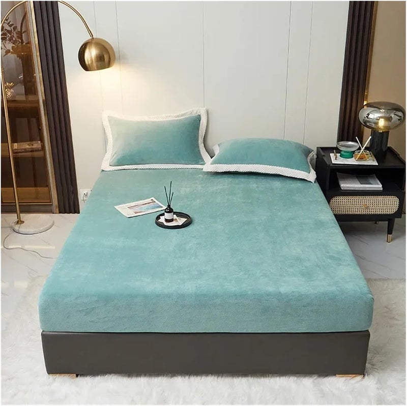 1pc Mattress Cover Winter Warm Thicken Velvet Fitted Bed Sheet Plush Bedding Sheets Non-Slip Single Double - Image 4
