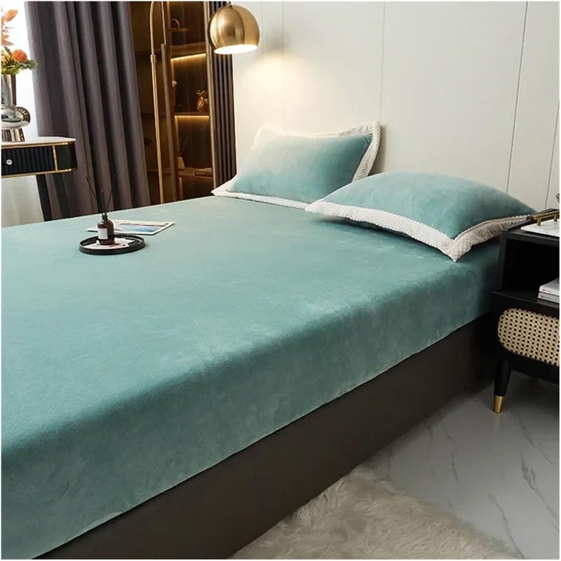 1pc Mattress Cover Winter Warm Thicken Velvet Fitted Bed Sheet Plush Bedding Sheets Non-Slip Single Double - Image 5
