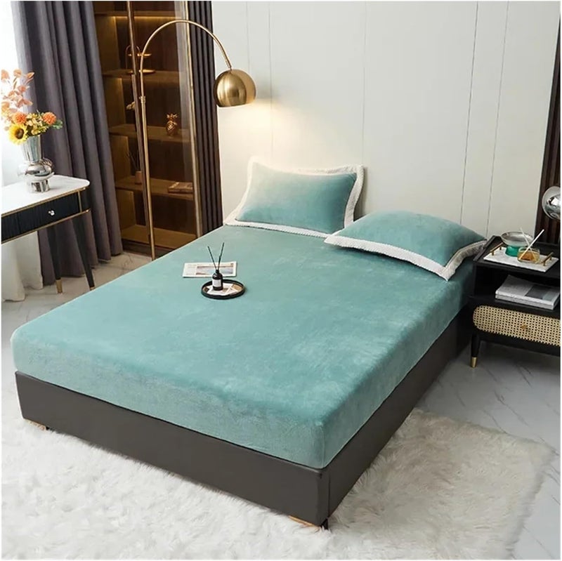 1pc Mattress Cover Winter Warm Thicken Velvet Fitted Bed Sheet Plush Bedding Sheets Non-Slip Single Double - Image 3