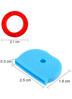 erorex Key Caps Covers Tags Set 64 Pack Key Caps Covers Round Key Caps Set 2 Styles Plastic Key Identifier Coding Rings For Small Regular Round Flat House Keys Random Colors  - Image 2