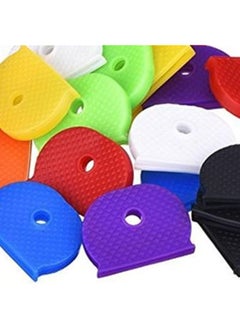 erorex Key Caps Covers Tags Set 64 Pack Key Caps Covers Round Key Caps Set 2 Styles Plastic Key Identifier Coding Rings For Small Regular Round Flat House Keys Random Colors  - Image 3