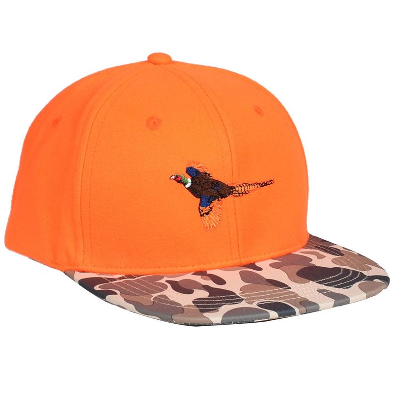 EDTREK Performance Outdoorsman Snapback Truck Hat with Flat Brim - Unique Animal Embroidery (Orange - Pheasant) - Image 2