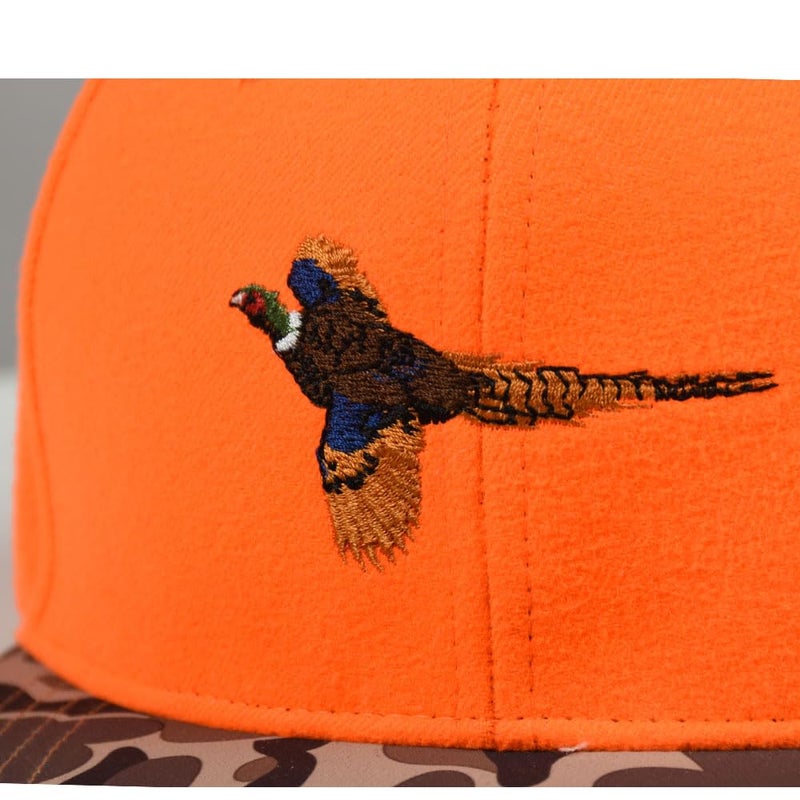 EDTREK Performance Outdoorsman Snapback Truck Hat with Flat Brim - Unique Animal Embroidery (Orange - Pheasant) - Image 5