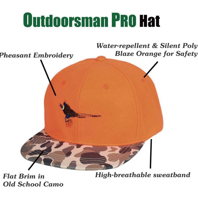 EDTREK Performance Outdoorsman Snapback Truck Hat with Flat Brim - Unique Animal Embroidery (Orange - Pheasant) - Image 4