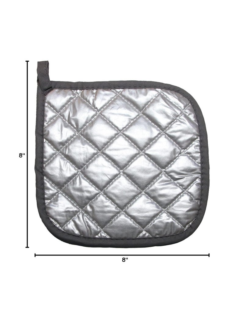 sokany 5 Pieces Pot Holders for Kitchen, Cotton Potholers with Great Heat Resistance, Hot Pads, Trivets for Cooking and Baking Grey - Image 2