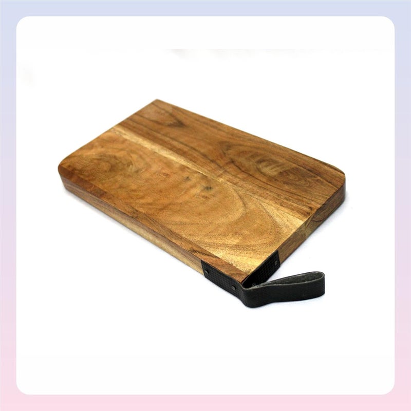 ORBY Natural Acacia Wood Chopping Serving Board EcoFriendly Handcrafted Kitchen Board for Vegetables Fruits Cheese 305cm x 17cm - Image 1