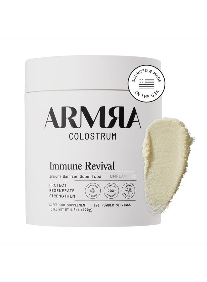 ARMRA Colostrum™ Premium Powder, Grass Fed, Gut Health Bloating Immunity Skin & Hair, Contains 400+ Bioactive Nutrients, Potent Bioavailable, Keto, Gluten & Fat Free (Unflavored | 120 Servings)  - Image 1