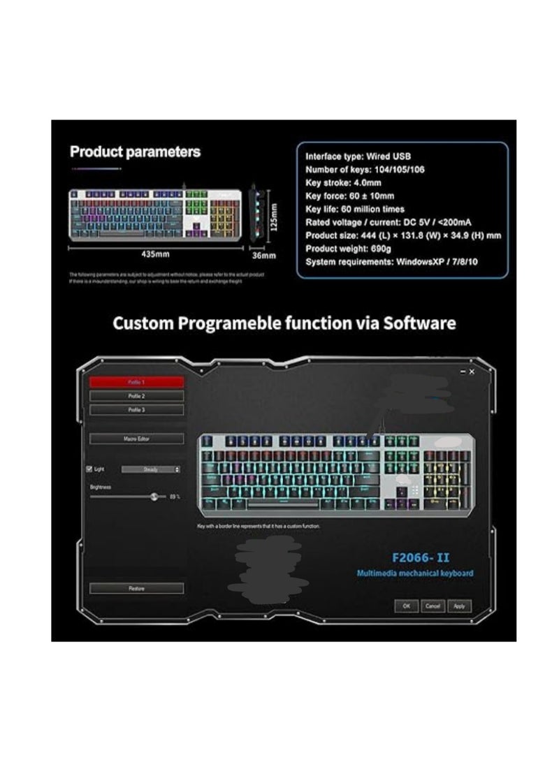 لوحة مفاتيح ميكانيكية للألعاب - مفاتيح زرقاء - مفاتيح عربية وإنجليزية - Image 3