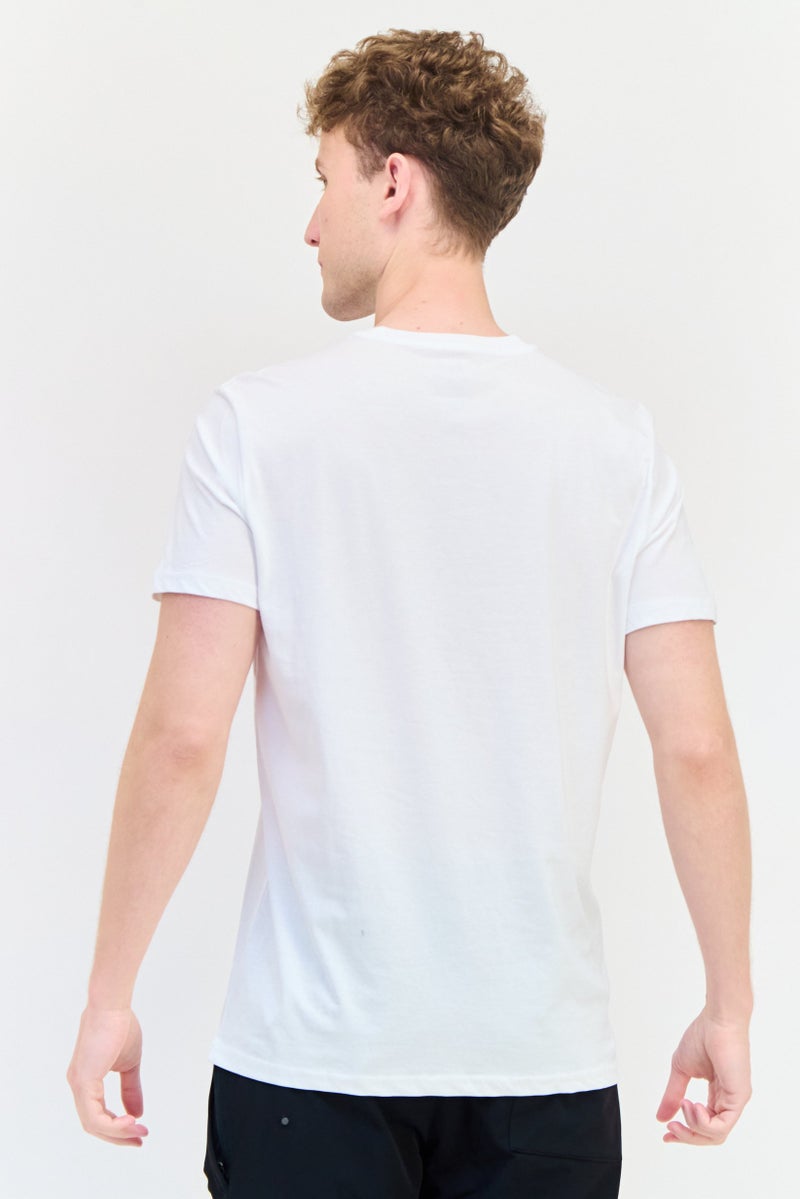 MESSI Men Crew Neck Short Sleeves Brand Logo T-Shirt, Bright White - Image 3