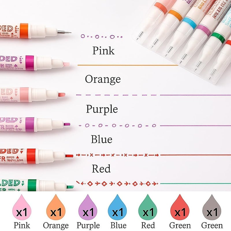 Fitto 6 Piece Curved Two Side Highlighter, 15.2cm Assorted Colors - Image 2