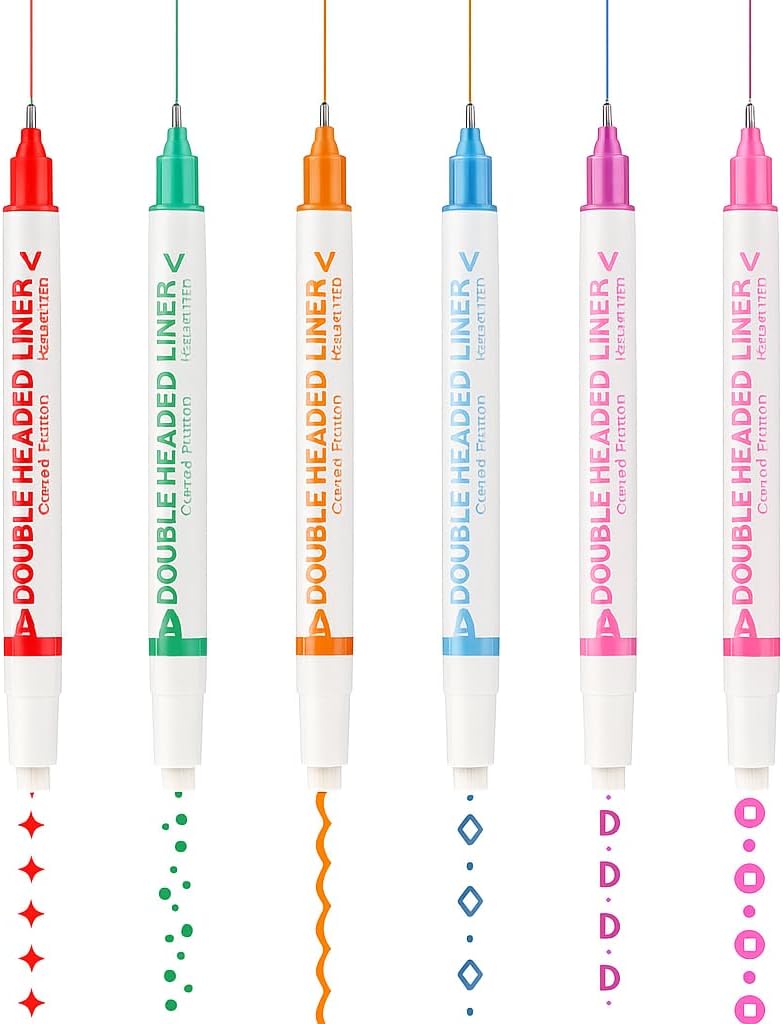 Fitto 6 Piece Curved Two Side Highlighter, 15.2cm Assorted Colors - Image 1