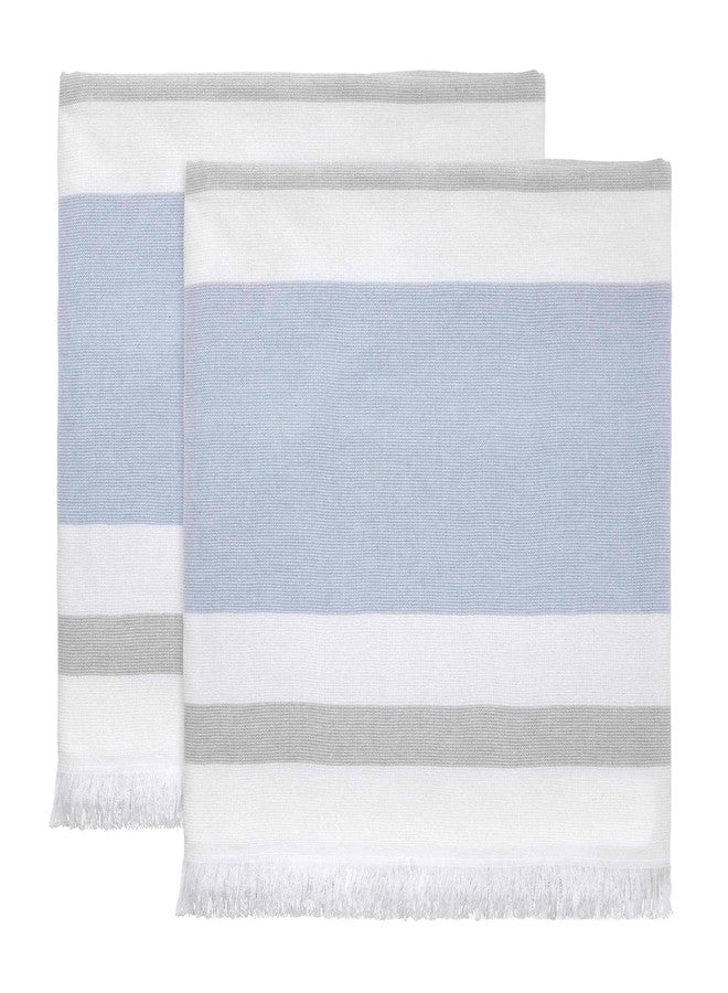 Izod - Bath Towels, Soft & Absorbent Cotton, Striped Bathroom Decor, Dorm Room Essentials, Set of 2 (Clubhouse Collection, Blue) - Image 1
