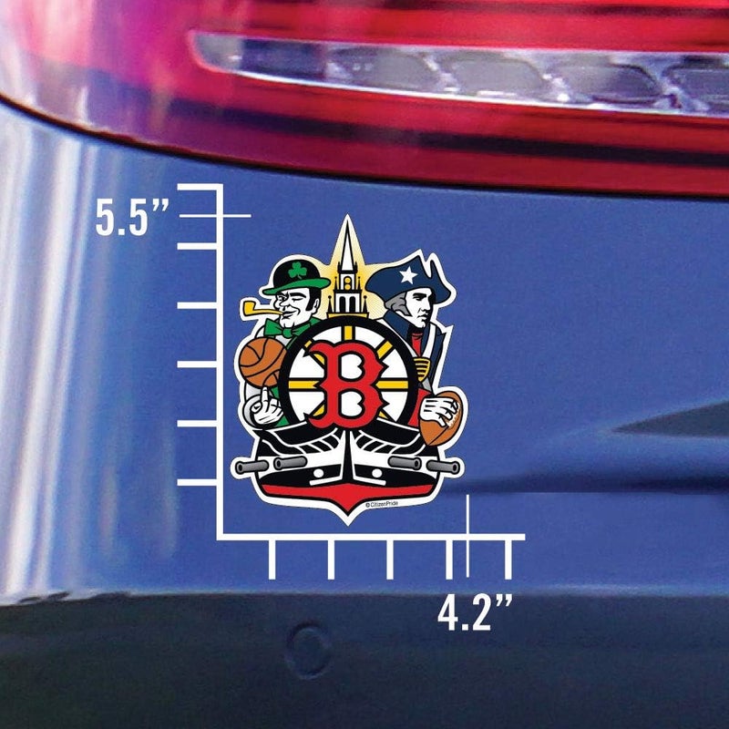 Citizen Pride Boston Fan Crest, Sticker Decal die Cut Vinyl, 4.2x5.5, Made in USA - Image 3