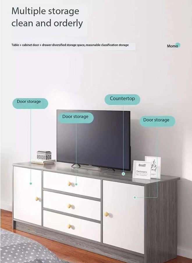 JCB CHIC TV Cabinet，TV Bench Open TV Stand Modern Media Storage Stand Console Table,Multifunctional TV table stand with 5 drawersfor Living Room,140 × 29 × 54cm - Image 2