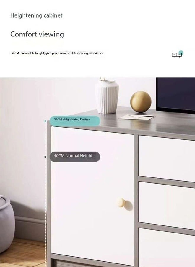 JCB CHIC TV Cabinet，TV Bench Open TV Stand Modern Media Storage Stand Console Table,Multifunctional TV table stand with 5 drawersfor Living Room,140 × 29 × 54cm - Image 3