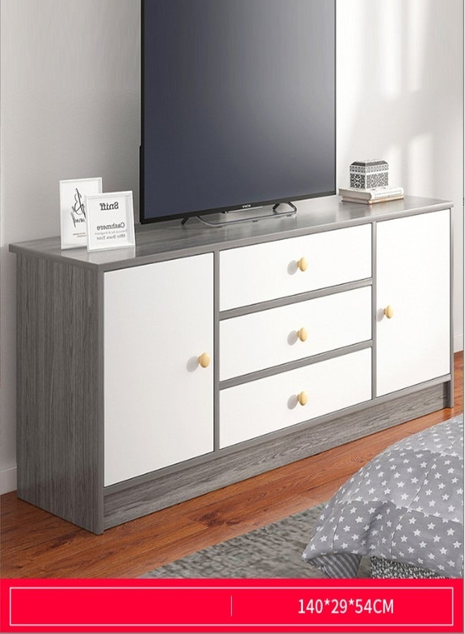 JCB CHIC TV Cabinet，TV Bench Open TV Stand Modern Media Storage Stand Console Table,Multifunctional TV table stand with 5 drawersfor Living Room,140 × 29 × 54cm - Image 1