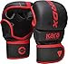 RDX MMA Gloves Sparring Grappling Hybrid Open Palm Martial Arts Mitts Men Women Maya Hide Leather Wrist Support Cage Fighting Combat Sports Boxing Glove Training Muay Thai Punching Bag Kickboxing - Image 3