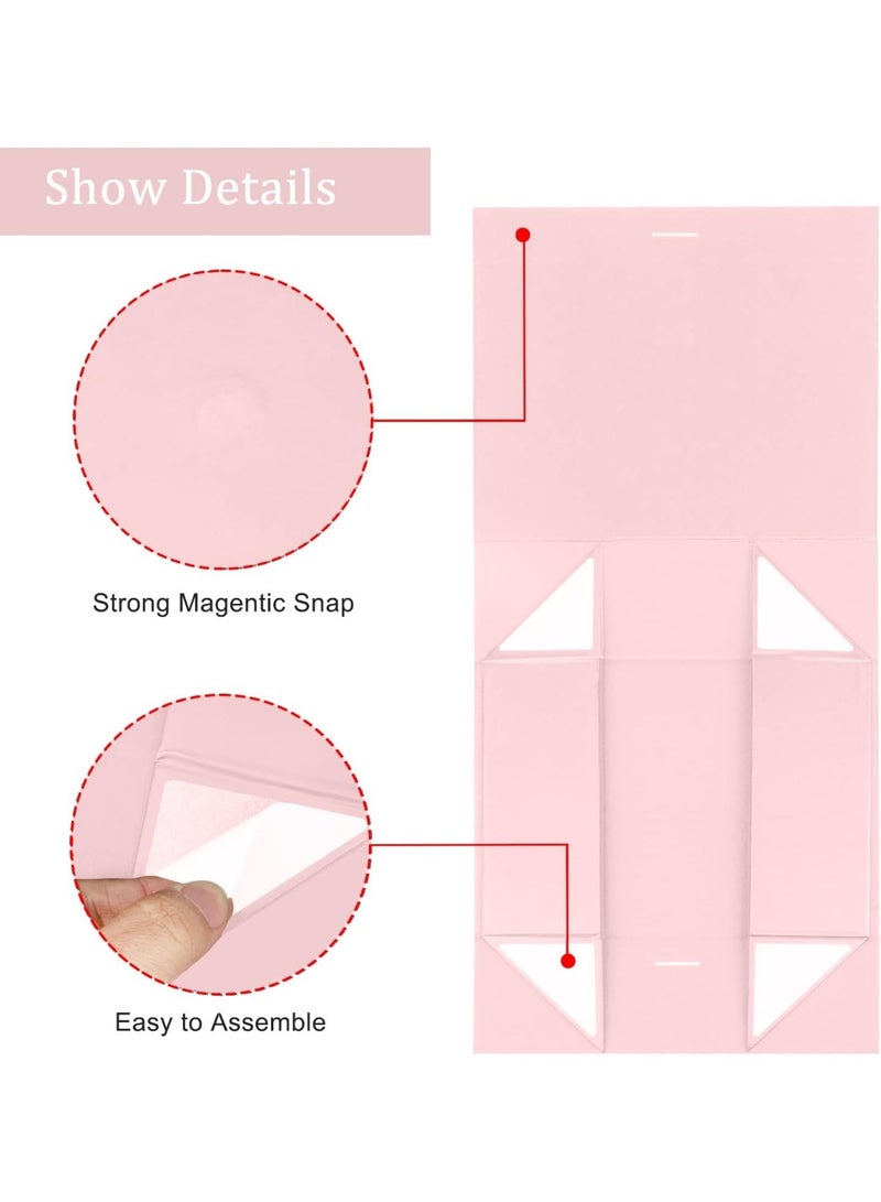YelaJoy 2Pcs Luxury Magnetic Gift Box with Lid, Ribbons and Gift Bag, Medium Size-9.4x7x3 Inches, Great for Wedding, Birthdays(Pink) - Image 4
