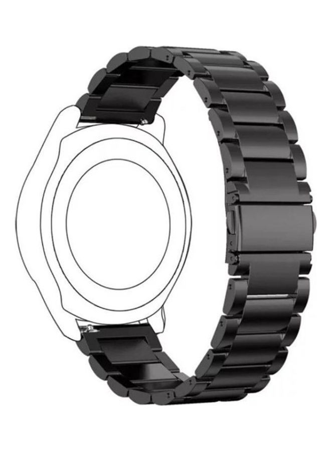 NIBEMINENT Three Flat Buckle Stainless Steel Replacement Watchband for Samsung Galaxy Watch Active 2 / Amazfit GTS Black - Image 4