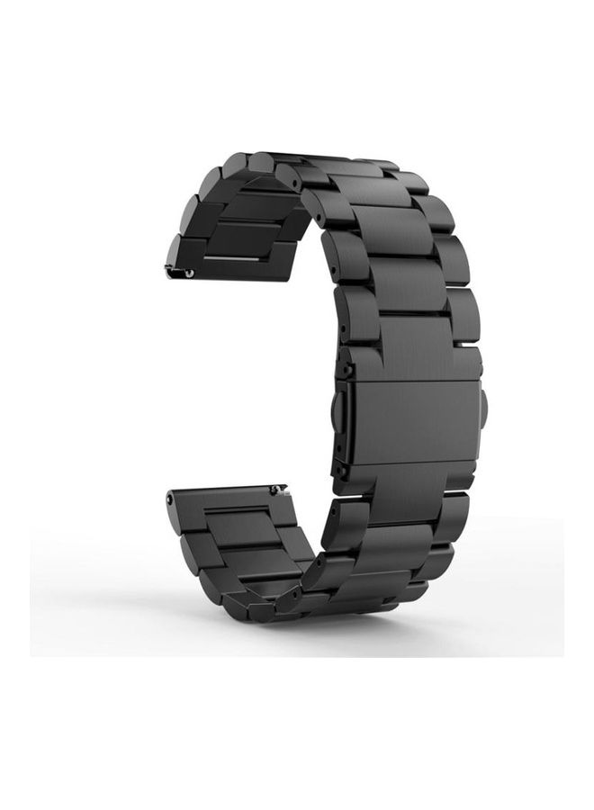 NIBEMINENT Three Flat Buckle Stainless Steel Replacement Watchband for Samsung Galaxy Watch Active 2 / Amazfit GTS Black - Image 1