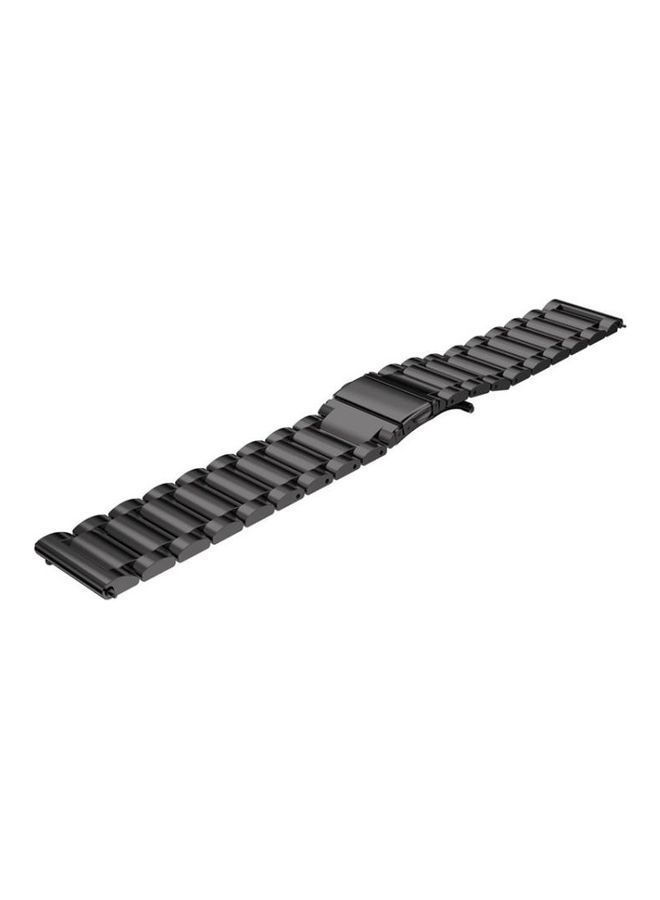 NIBEMINENT Three Flat Buckle Stainless Steel Replacement Watchband for Samsung Galaxy Watch Active 2 / Amazfit GTS Black - Image 2