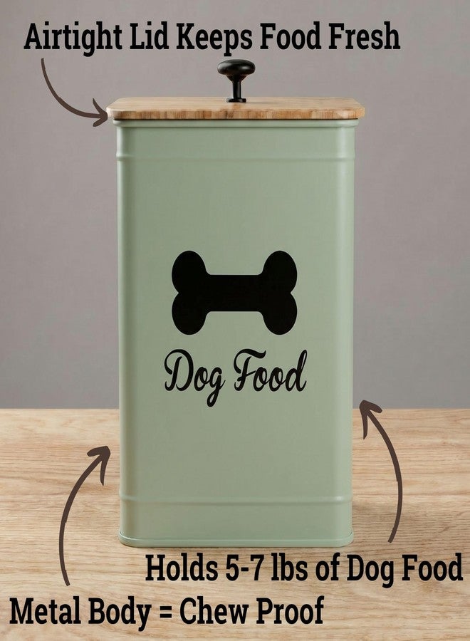 HB Design Co. Metal Dog Food Container 5-7lb, 25 Cup w/ Airtight Bamboo Lid, Metal Handle - Image 2