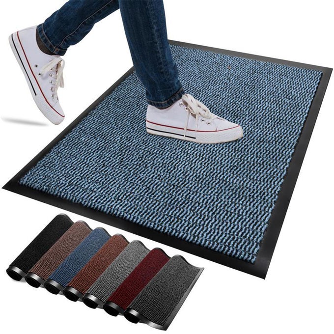 WASHABLE DOOR MATS INDOOR OUTDOOR NONSLIPPERY HEAVY DUTY DOORMATS INDOOR HIGHLY ABSORPTIVE RUBBER DOOR MAT PERFECT FOR KITCHEN HOME AND HOTEL ENTRANCE BLUE 40X60 CM
